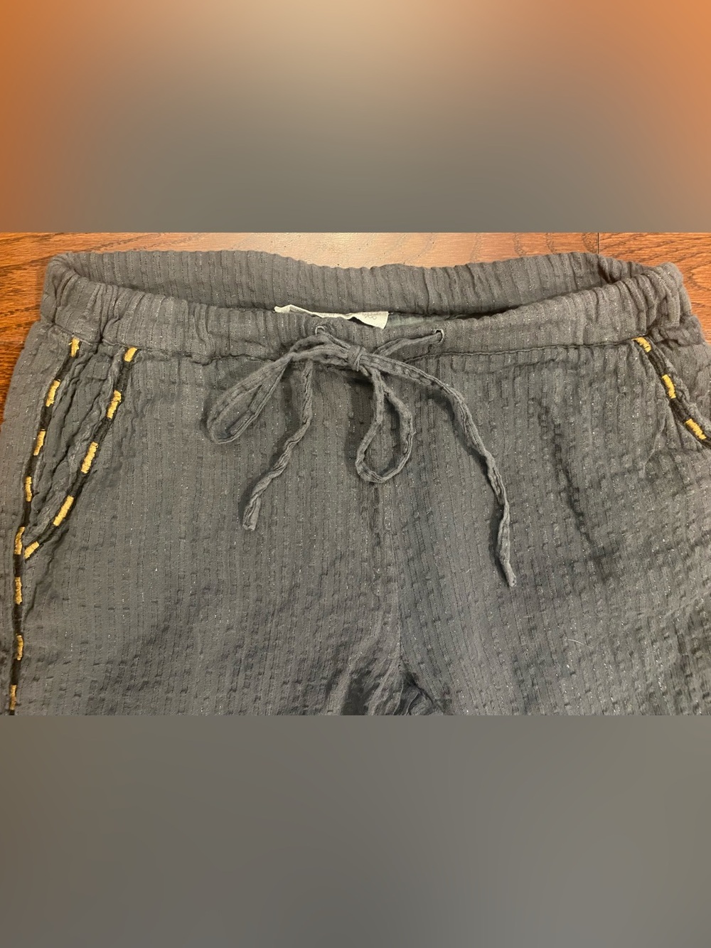 House Of Harlow 1960 Pants Sz XS/TP Gray w/Black Stripes Lined Pockets Elastic - Picture 7 of 7